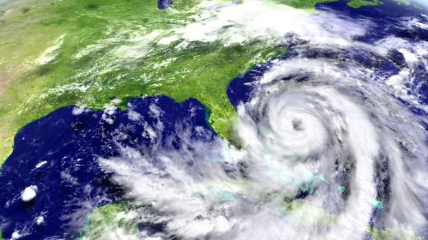 view of hurricane from above earth