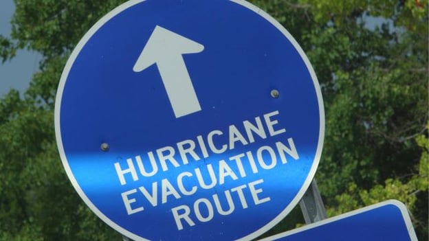Hurricane Evacuation Route sign 