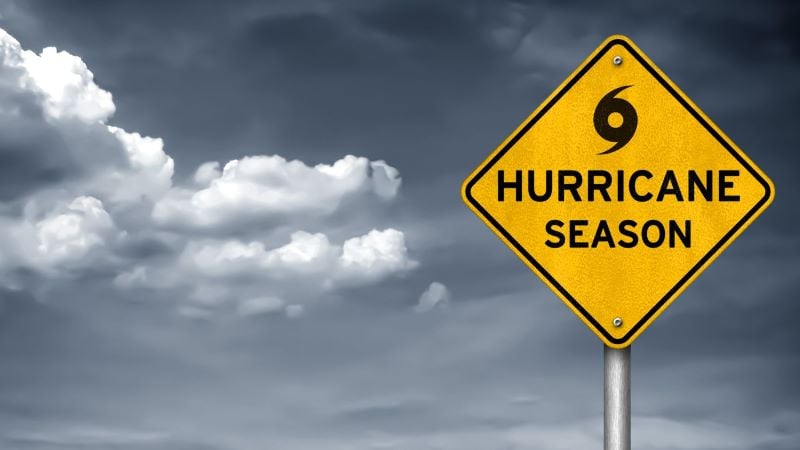 yellow sign that reads hurricane season