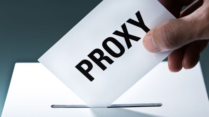 person submitting ballot that says proxy