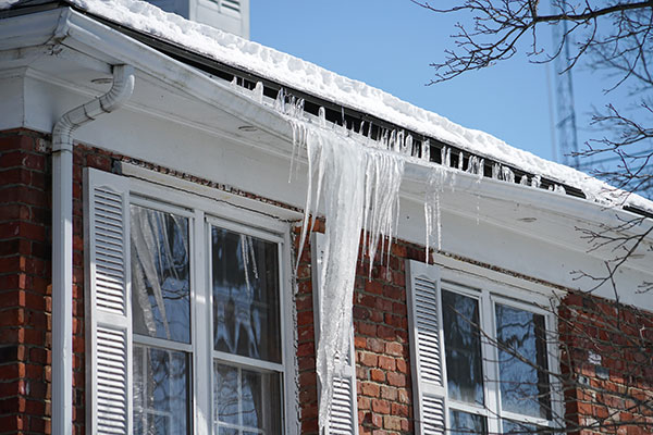 house with icicles hanging