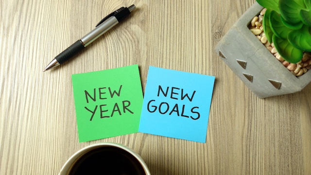 New Year New Goals on Post Its